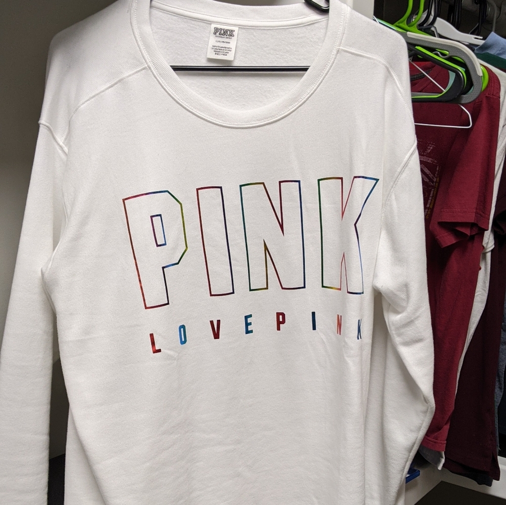 Rainbow foil crewneck